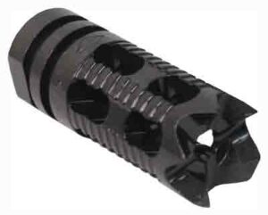 Black muzzle brake for reducing firearm recoil