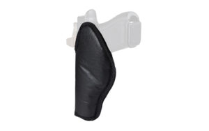 Black leather holster with gun silhouette