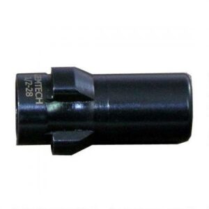 Black cylindrical metal tool with etching