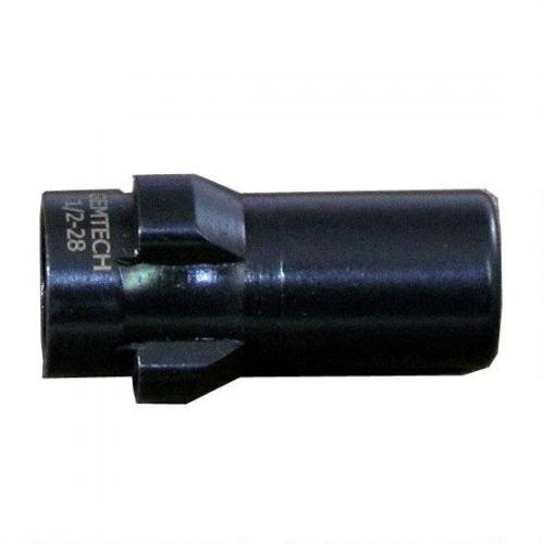 Black cylindrical metal tool with etching