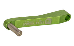 Green metal lever with cylindrical bolt