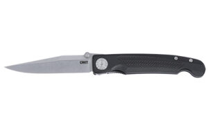 Folding knife with black handle, silver blade