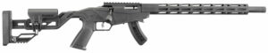 Black tactical rifle with adjustable stock