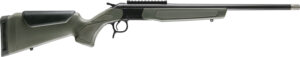 Bolt-action hunting rifle with green stock