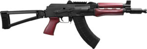 Modern assault rifle with black magazine and stock.