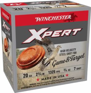Winchester Xpert ammunition box with clay target image.