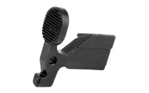 Black metal gun slide lock lever