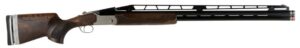 Side view of a double-barrel shotgun.