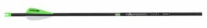 Green and black archery arrow with vanes