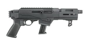 Compact black firearm side view
