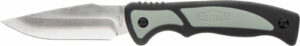 Tactical knife with black and gray handle