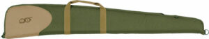 Green rifle case with tan accents.