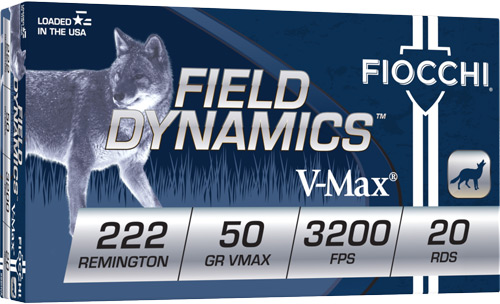 Fiocchi Field Dynamics 222 Remington ammunition box.