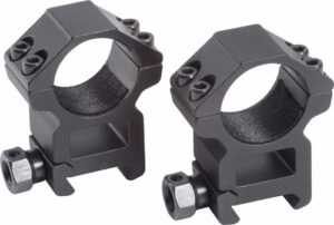 Black scope mounting rings for rifles