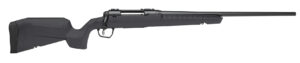 Black bolt-action rifle on white background