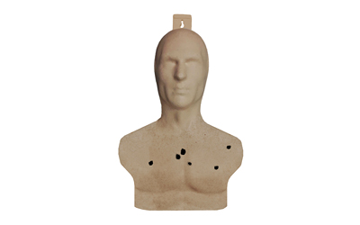 Cardboard shooting target with bullet holes