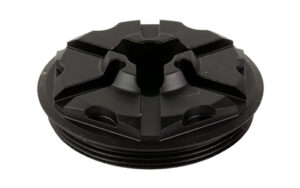 Black mechanical component with threaded base