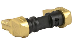 Gold and black cam lock for security systems.