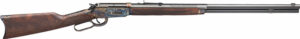 Lever-action rifle with wooden stock
