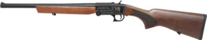 Iver Johnson single barrel shotgun, side view.