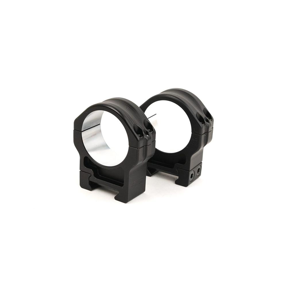 Black scope rings for mounting optics, two pieces