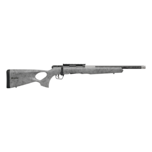 Gray hunting rifle with scope rail