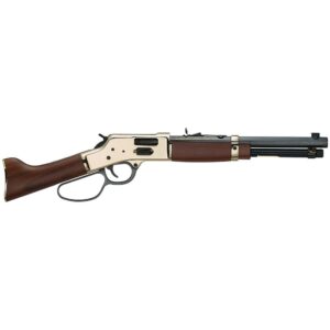 Lever action rifle with wooden stock