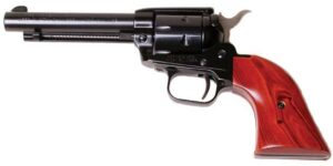 Black revolver with wooden grip