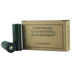 Box of 12 gauge shotgun shells, close-up