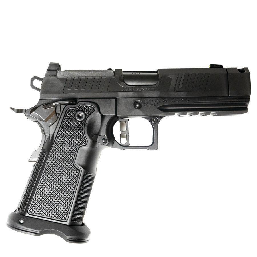Black semi-automatic handgun side view