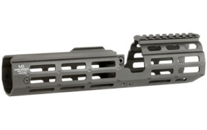 Tactical firearm handguard with accessory rails.