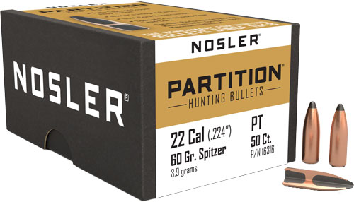 Nosler .22 Cal Spitzer hunting bullets box