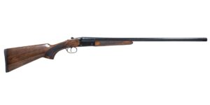 Side view of a double-barrel shotgun