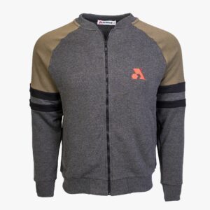 Arsenal Medium Gray / Khaki Cotton-Poly Standard Fit Classic Crew Zip-Up Jacket