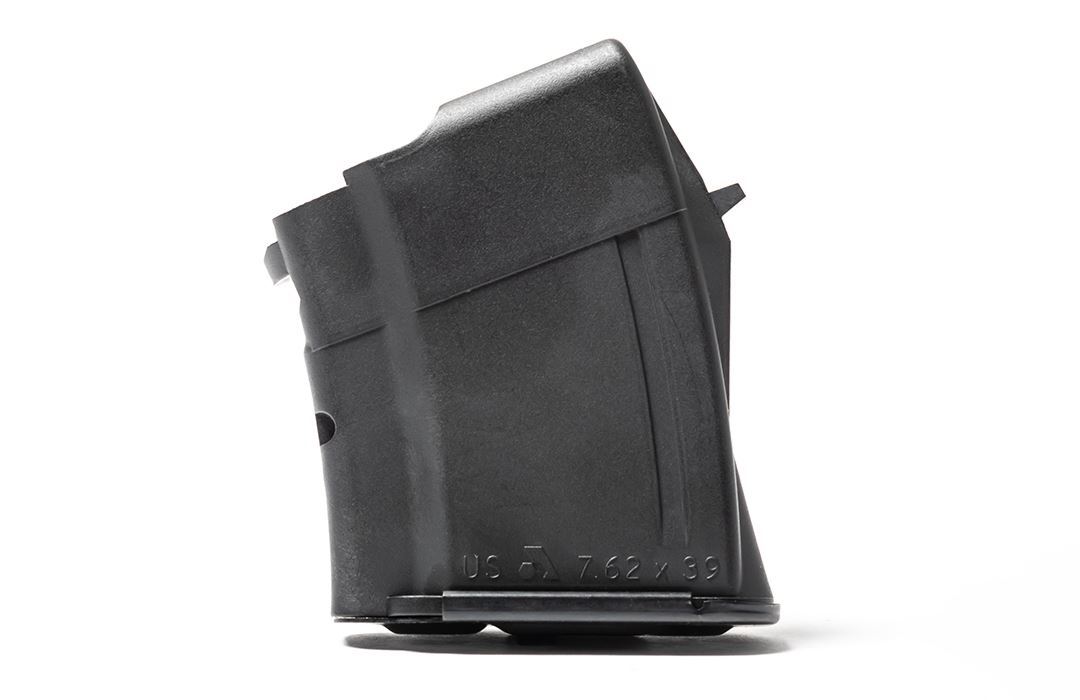 Black rifle magazine for 7.62x39 ammunition