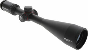 Black rifle scope with adjustment turrets