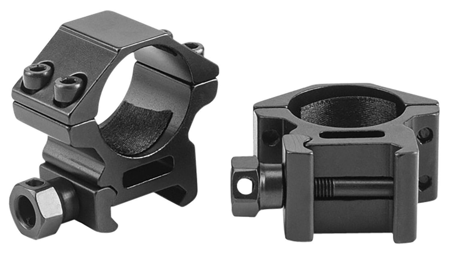 Black metal scope mount rings