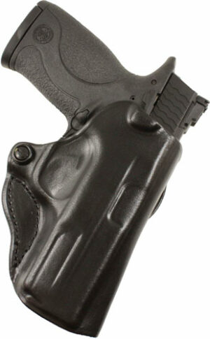 DESANTIS MINI SCABBARD HOLSTER - RH OWB LEATHER 380 SHLD EZ BLK