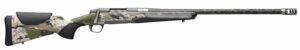 Camouflage bolt-action rifle with long barrel
