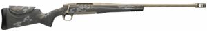 Bolt-action hunting rifle with camouflage stock.