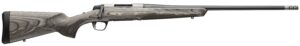 Bolt-action rifle with wooden stock on white background