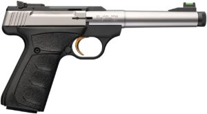 BUCK MARK CAMPER SS 22LR 5IN BARREL 10RD SILVER TB FO OVER MOLDED GRIP 051616490