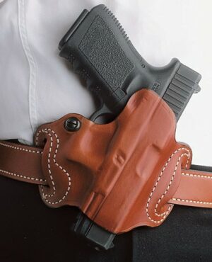 DESANTIS MINI SLIDE HOLSTER - OWB RH LEATHER 1911 TAN