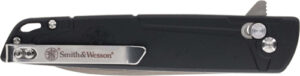 Smith & Wesson KT 24/7 Crossbar Folder Knife 3-1/4" Drop Point Blade Black