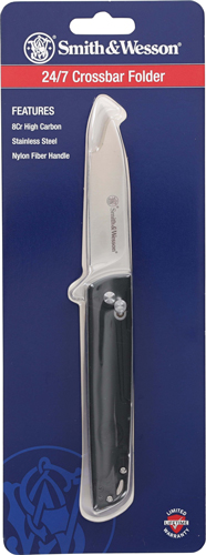 Smith & Wesson KT 24/7 Crossbar Folder Knife 3-1/4" Drop Point Blade Black - Image 3