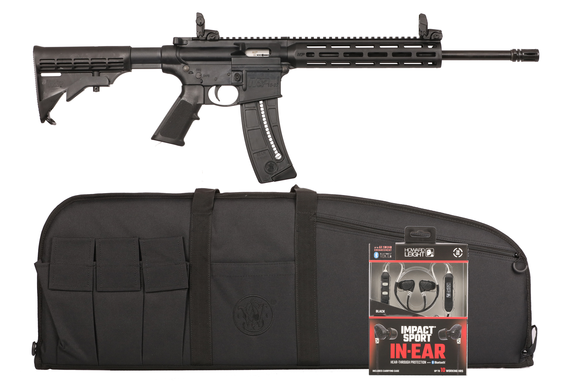 S&W M&P15-22 SPORT 22LR 16.5" - 25-SH W/ EAR BUDS & CASE BLK