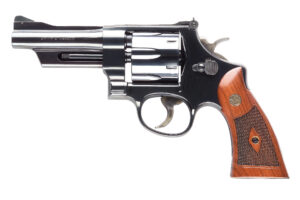 Smith & Wesson revolver with wooden grip