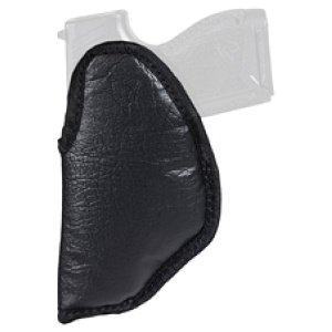 Black leather gun holster for concealed carry