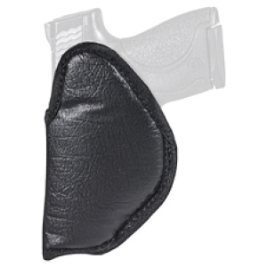 Black leather gun holster for concealed carry