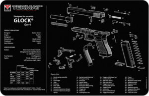 TEKMAT ARMORERS BENCH MAT - 11"x17" FOR GLOCK G4 BLACK